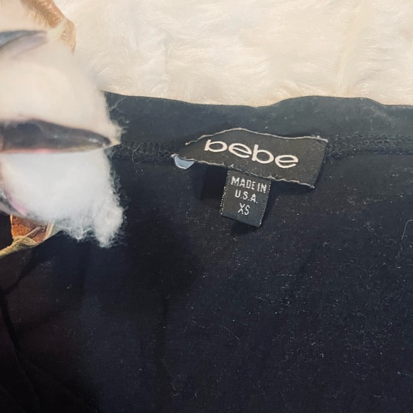 Bebe Black Tee with Silver Design - Picture 3 of 3